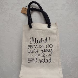 New 🎀 Nicole Miller Made in India cotton canvas wine bag